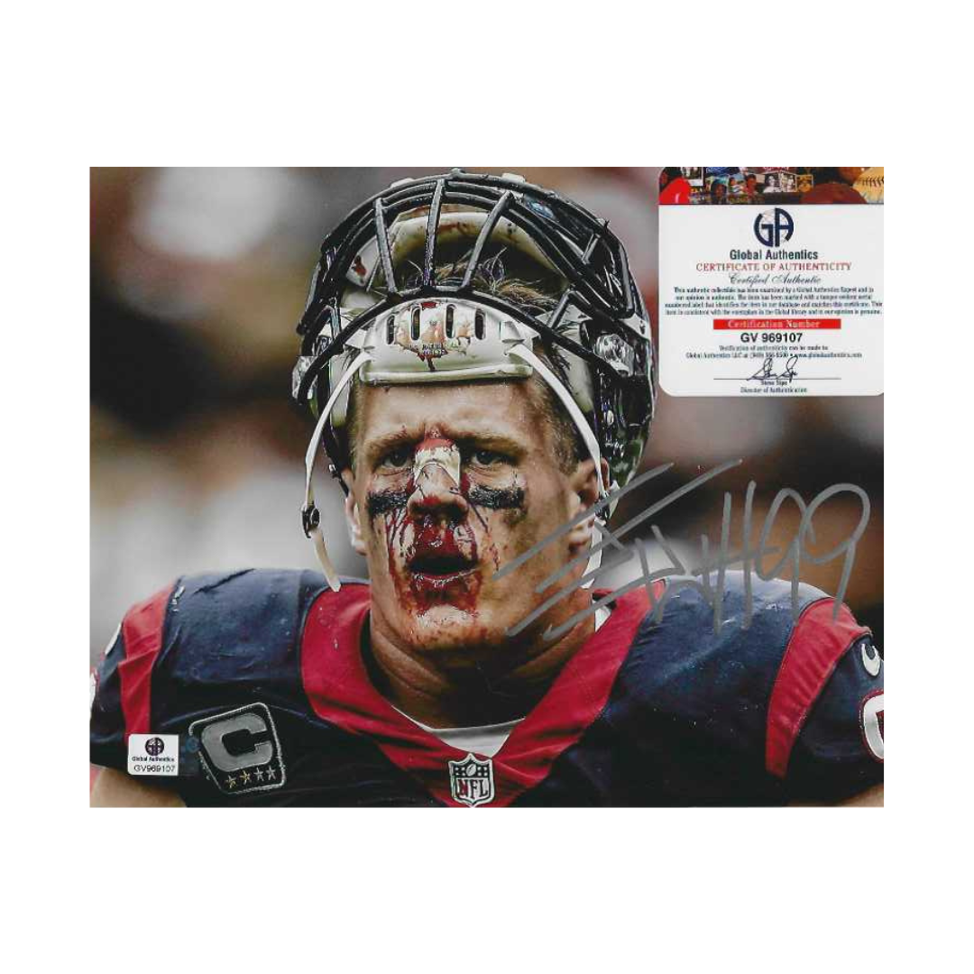J.J. Watt Houston Texans Autographed 8x10 Photo coa W/Frame