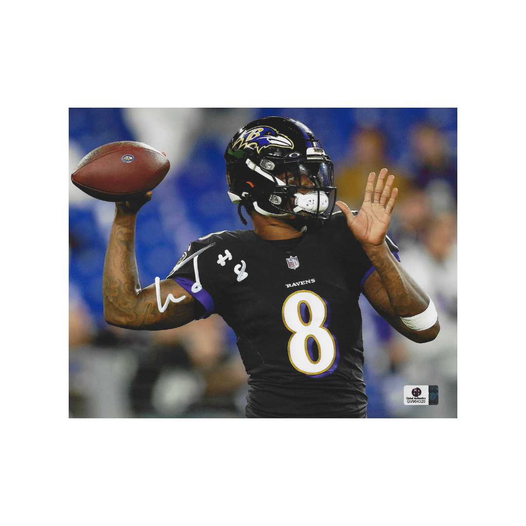 Lamar Jackson Baltimore Ravens Autographed 8x10 Photo With COA W/Frame - Fan Freaks