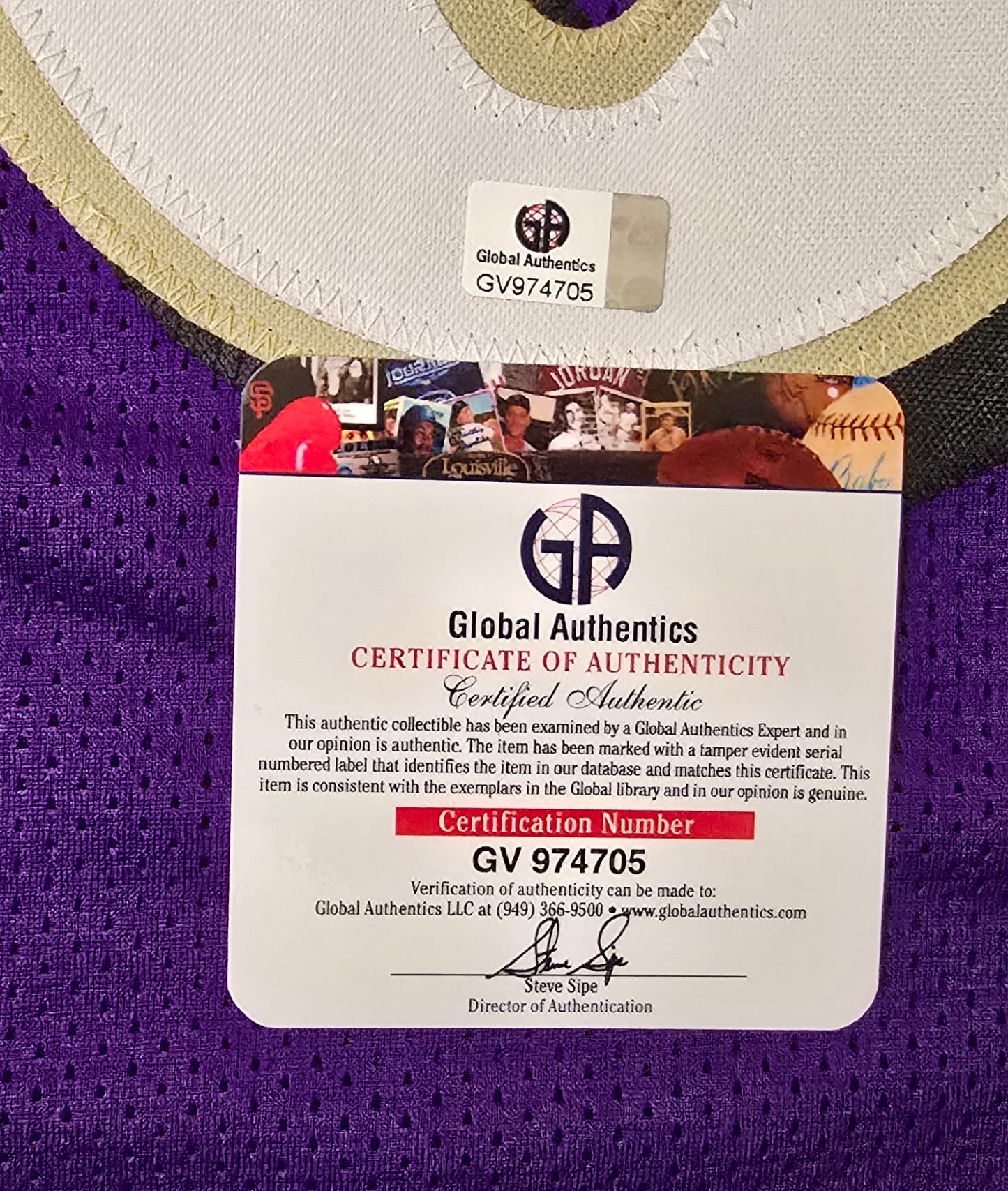 Baltimore Ravens Lamar Jackson Autographed Away Football Jersey coa (XL)