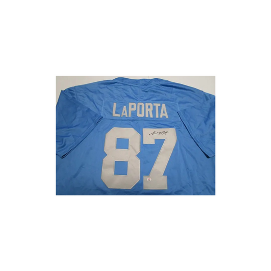 Sam LaPorta of the Detroit Lions autographed football jersey PAAS COA