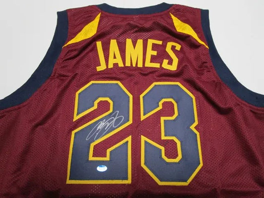 LeBron James of the Cleveland Cavaliers autographed basketball jersey COA