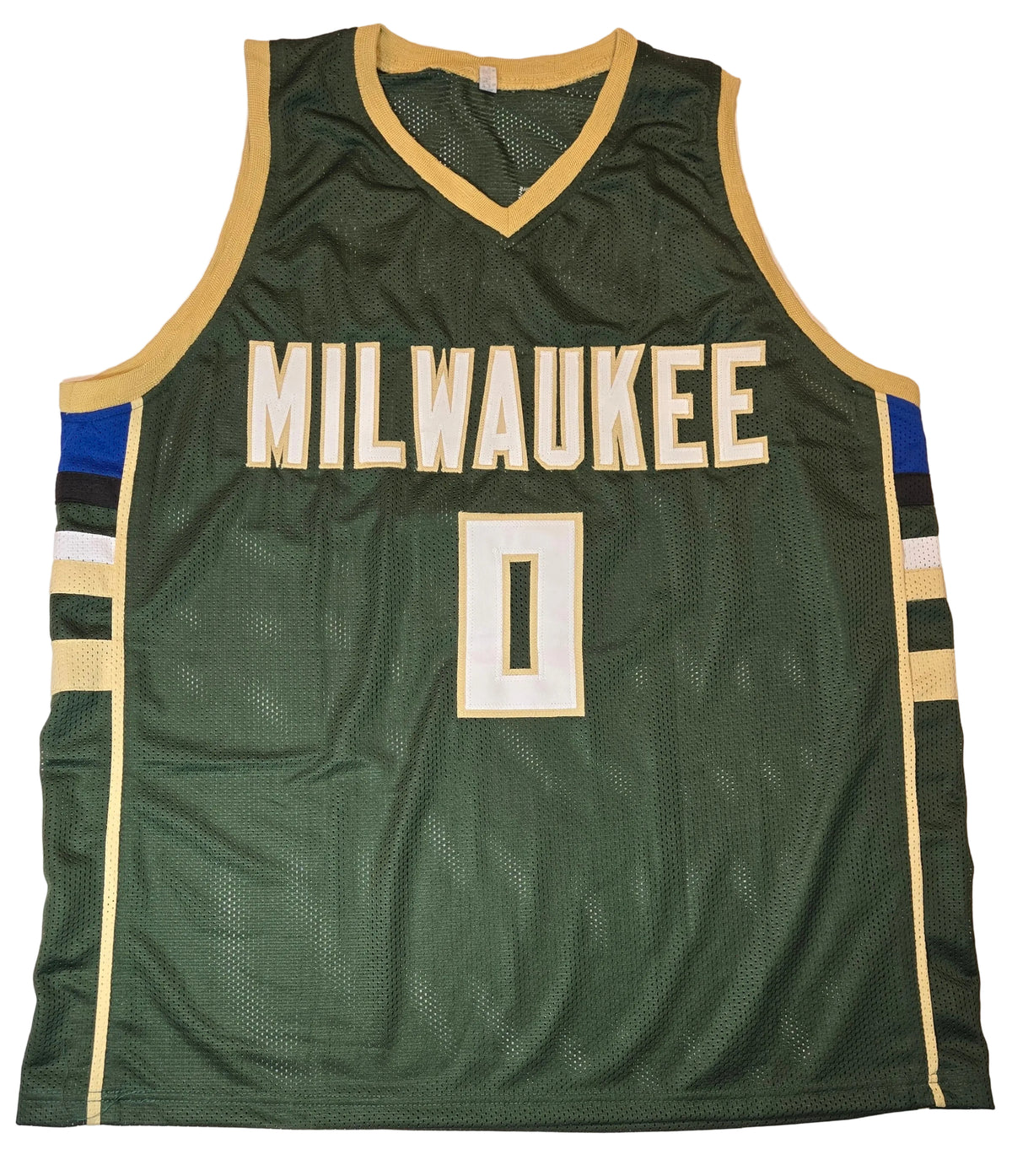 Front view of Damian Lillard Milwaukee Bucks autographed basketball jersey with JSA COA