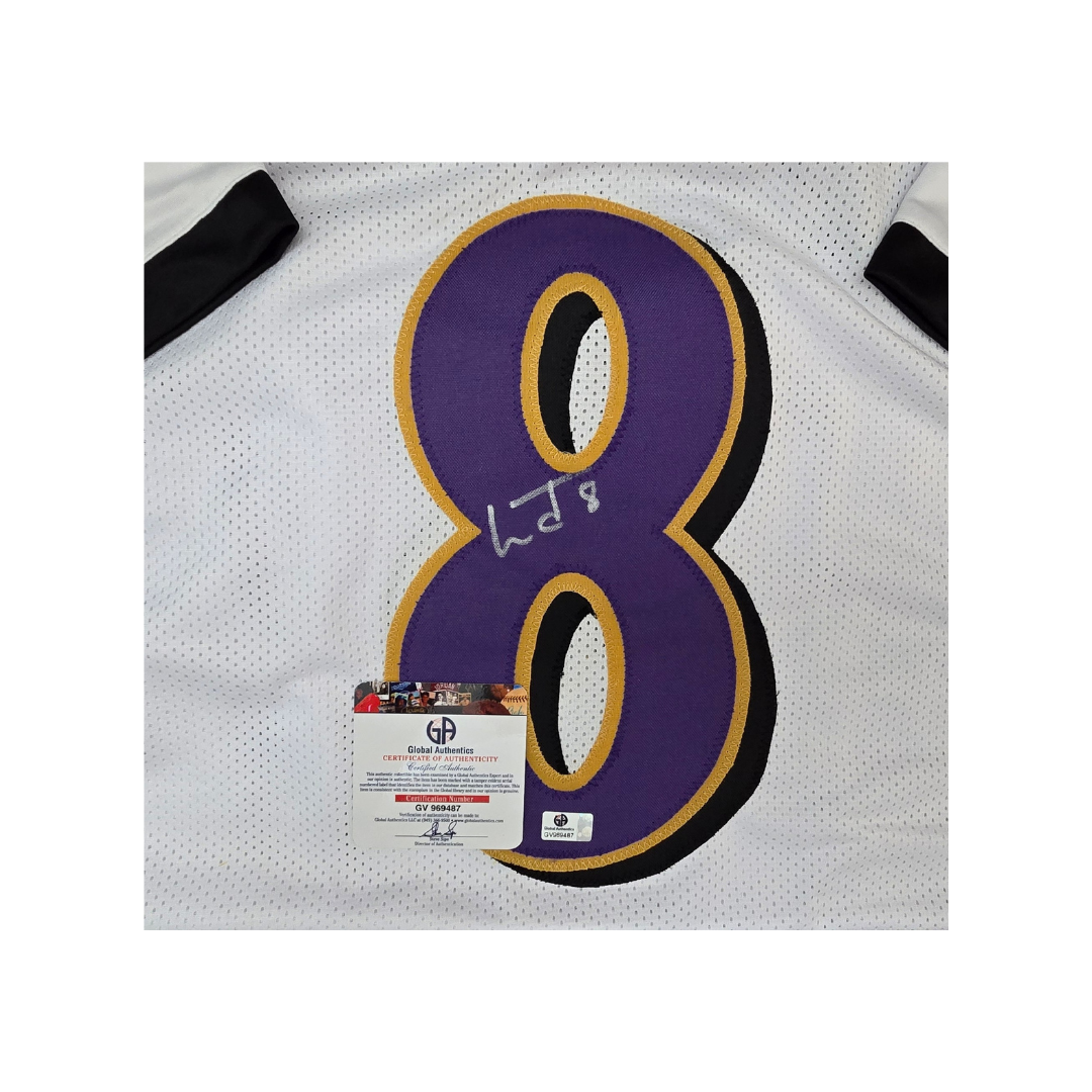 Lamar Jackson Baltimore Ravens Autographed Home Football Jersey With COA - Fan Freaks