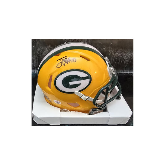 Jordan Love of the Green Bay Packers autographed mini helmet PAAS COA