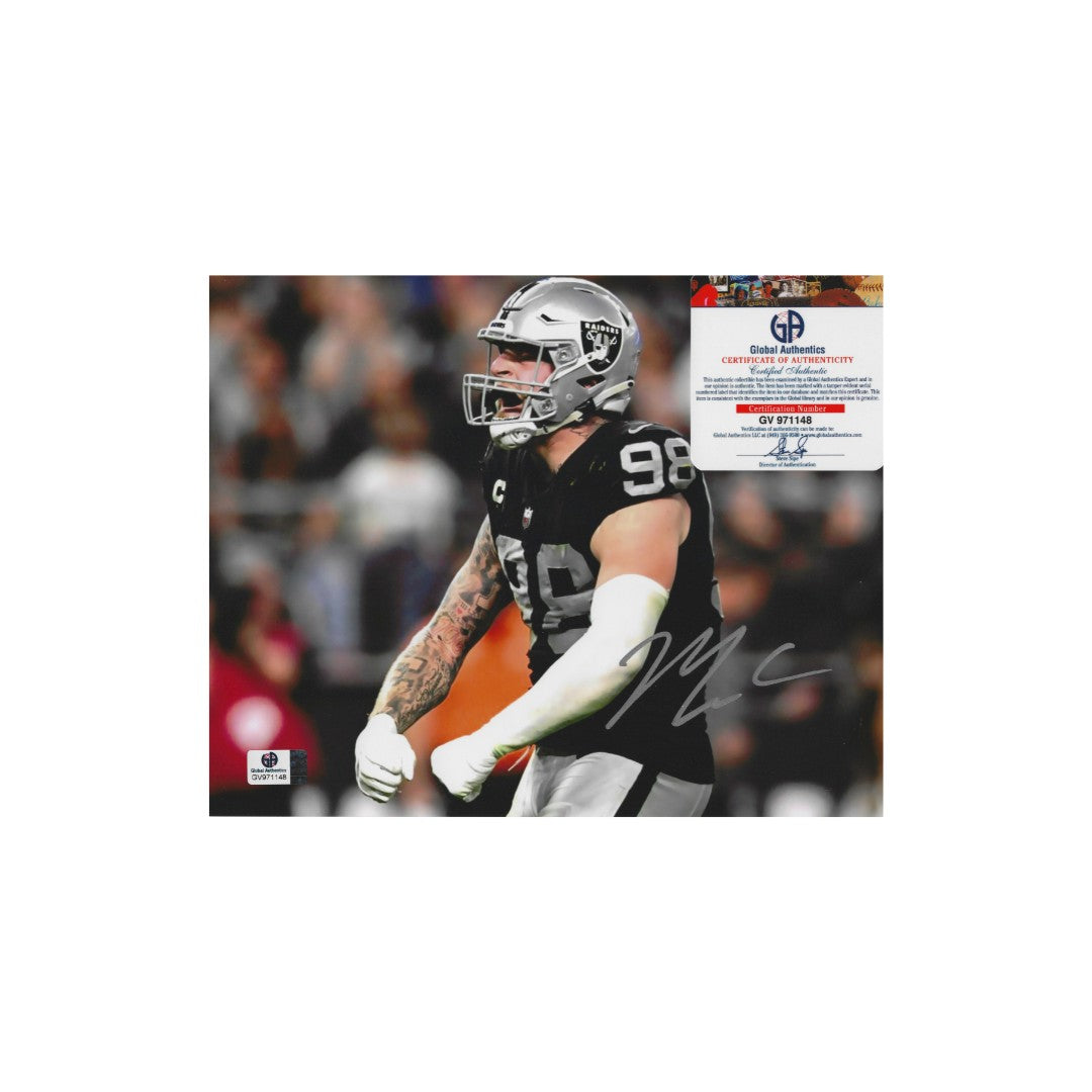 Maxx Crosby Las Vegas Raiders Autographed 8x10 Photo coa