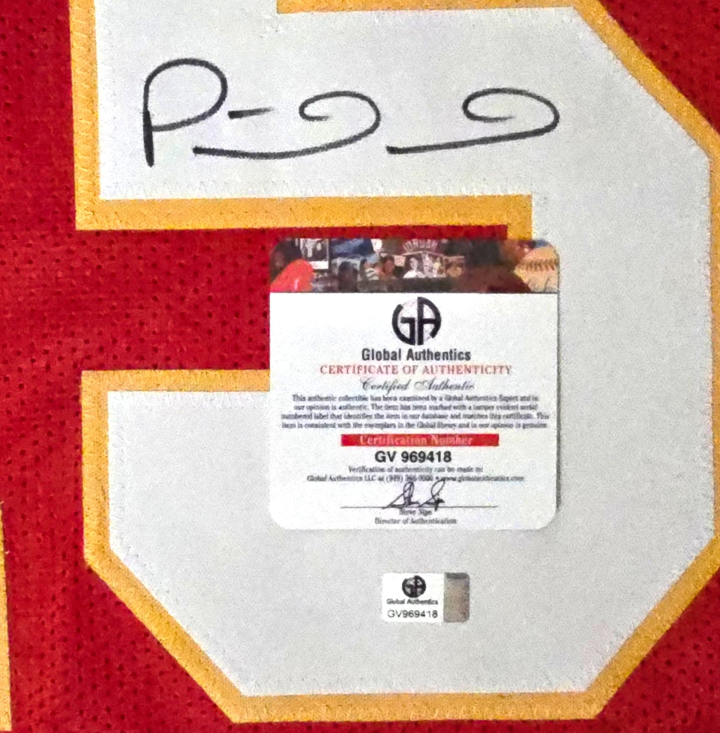 Patrick Mahomes Kansas City Chiefs Autographed Custom Football Jersey coa (XL)