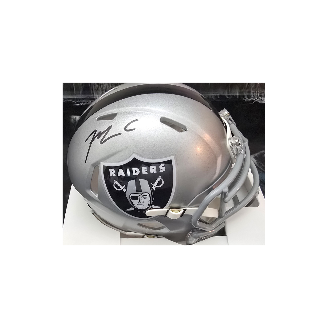 Maxx Crosby Las Vegas Raiders Autographed Riddell Mini-Helmet coa