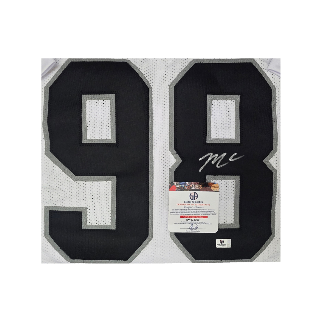Maxx Crosby Las Vegas Raiders Autographed Custom White Football Jersey coa - Fan Freaks