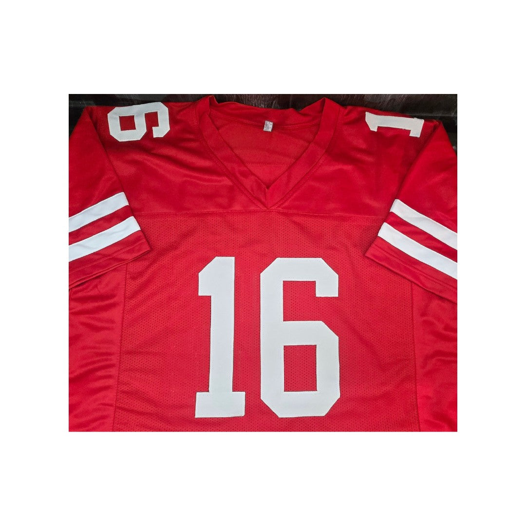Joe Montana of the San Francisco 49ers signed football jersey COA