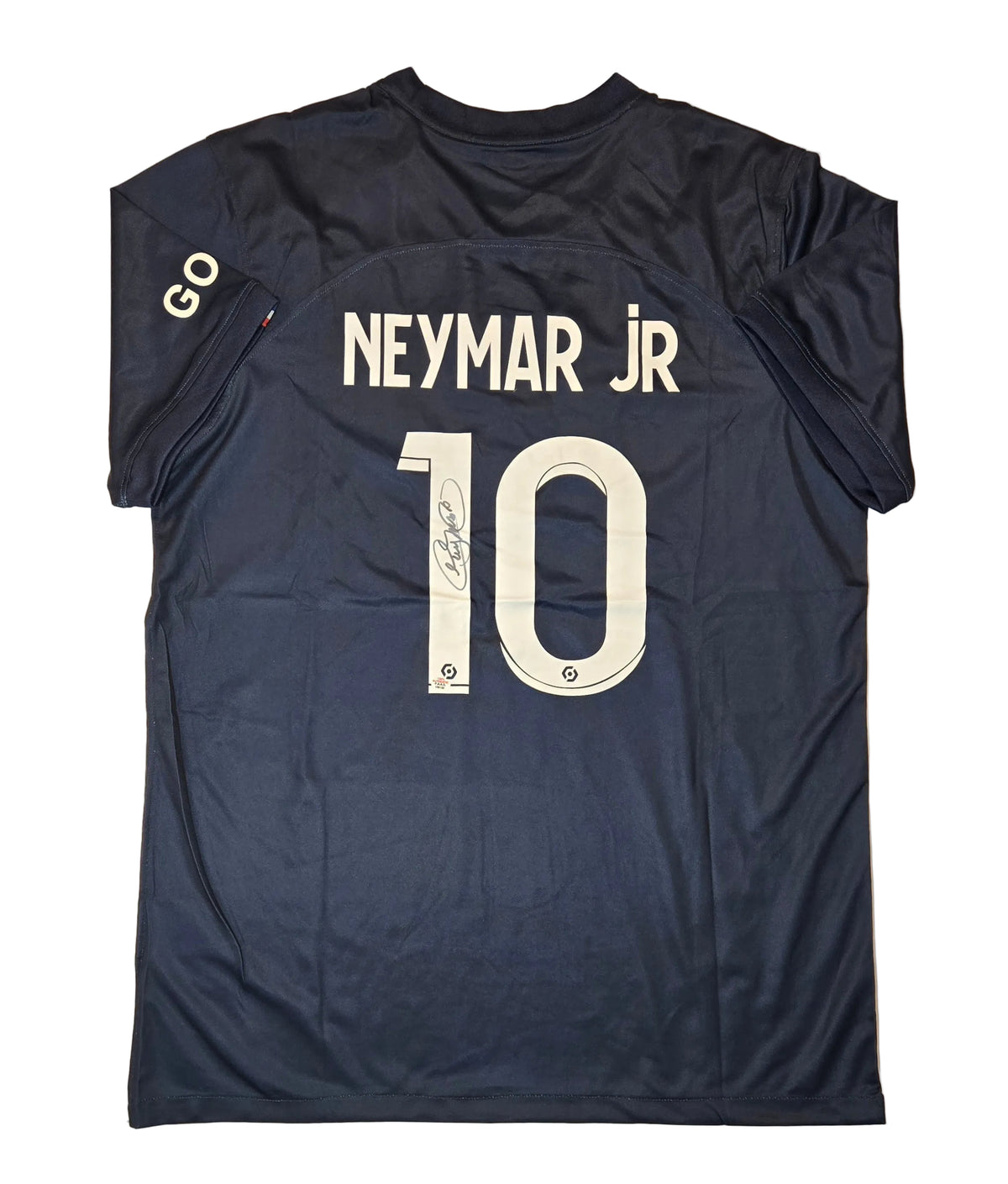 Neymar Jr. PSG signed soccer jersey, back view