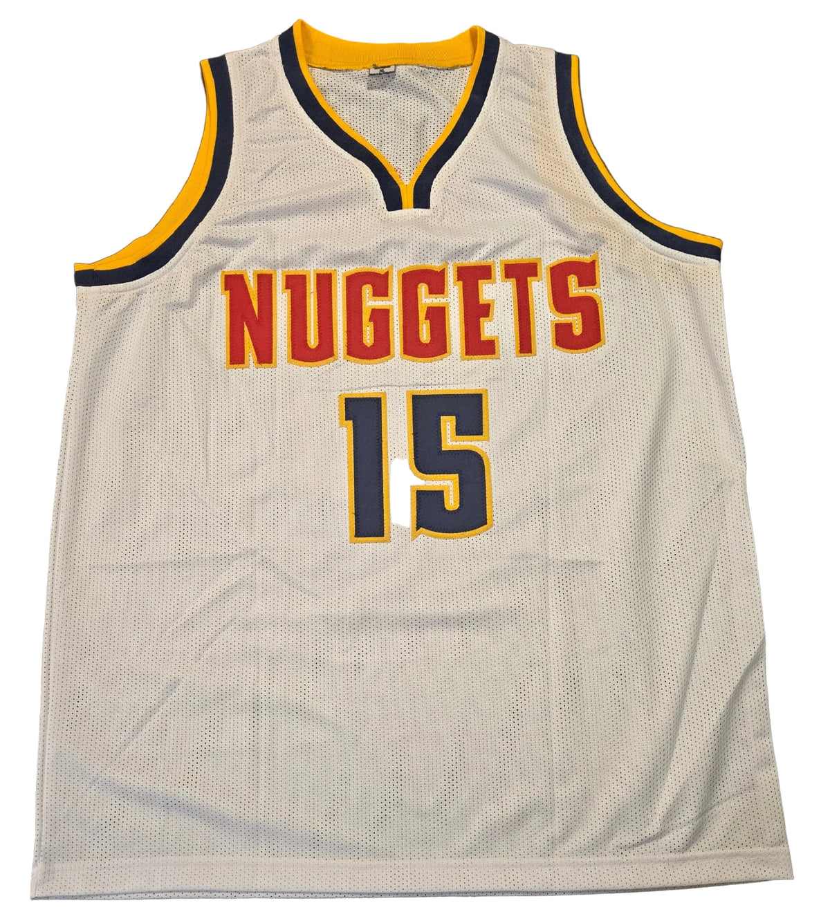 Front view of Nikola Jokic Denver Nuggets autographed custom basketball jersey with COA