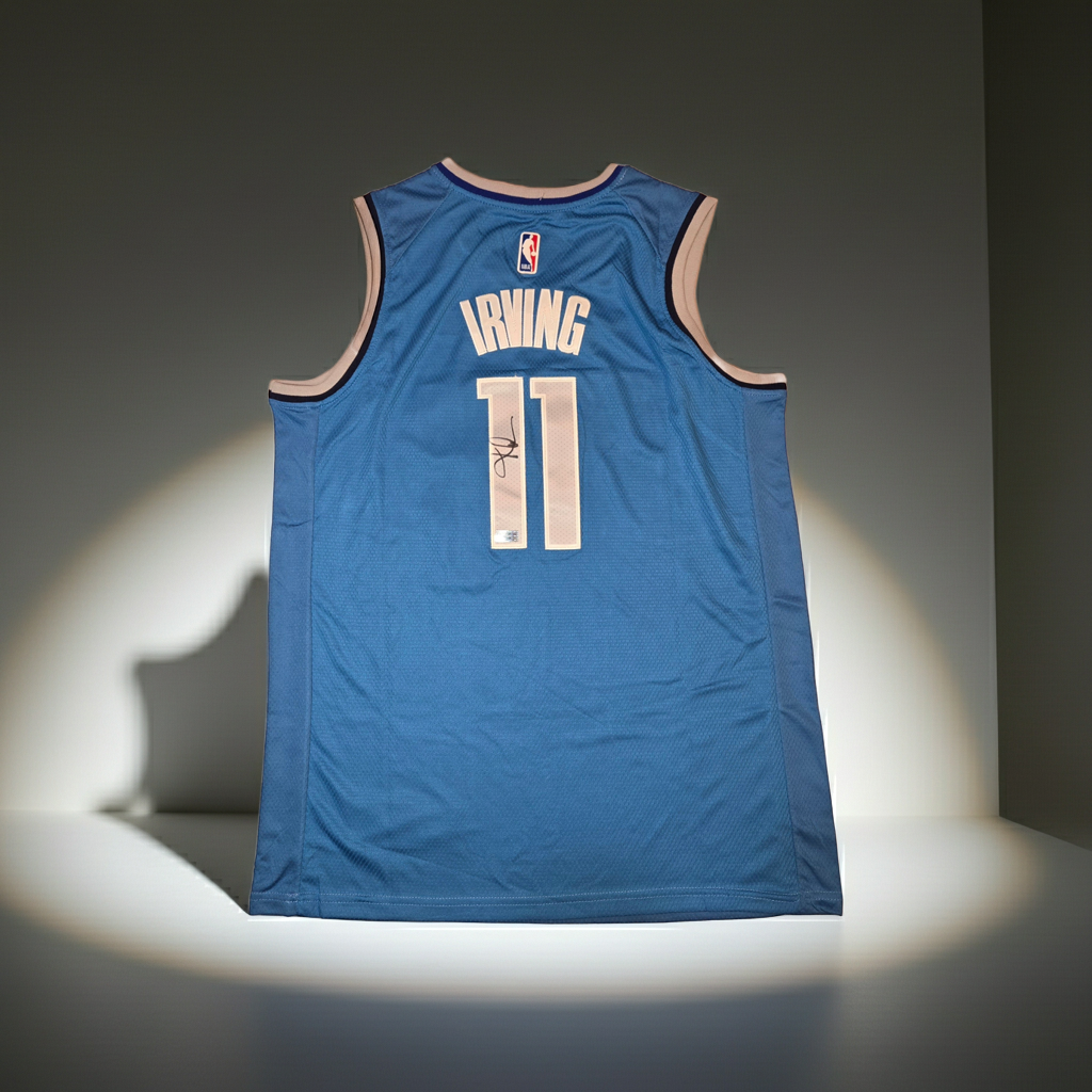 Kyrie Irving Dallas Mavericks autographed basketball jersey with COA, primary product image
