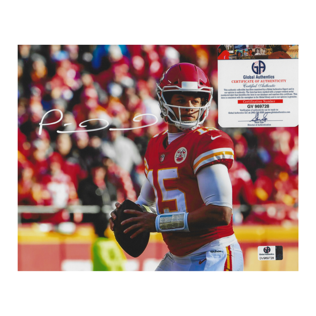 Patrick Mahomes Kansas City Chiefs Autographed 8x10 Photo coa W/Frame