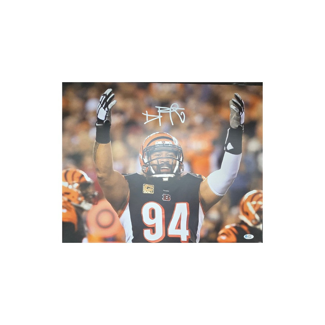 Domata Peko Signed 16x20 Cincinnati Bengals Photo With COA
