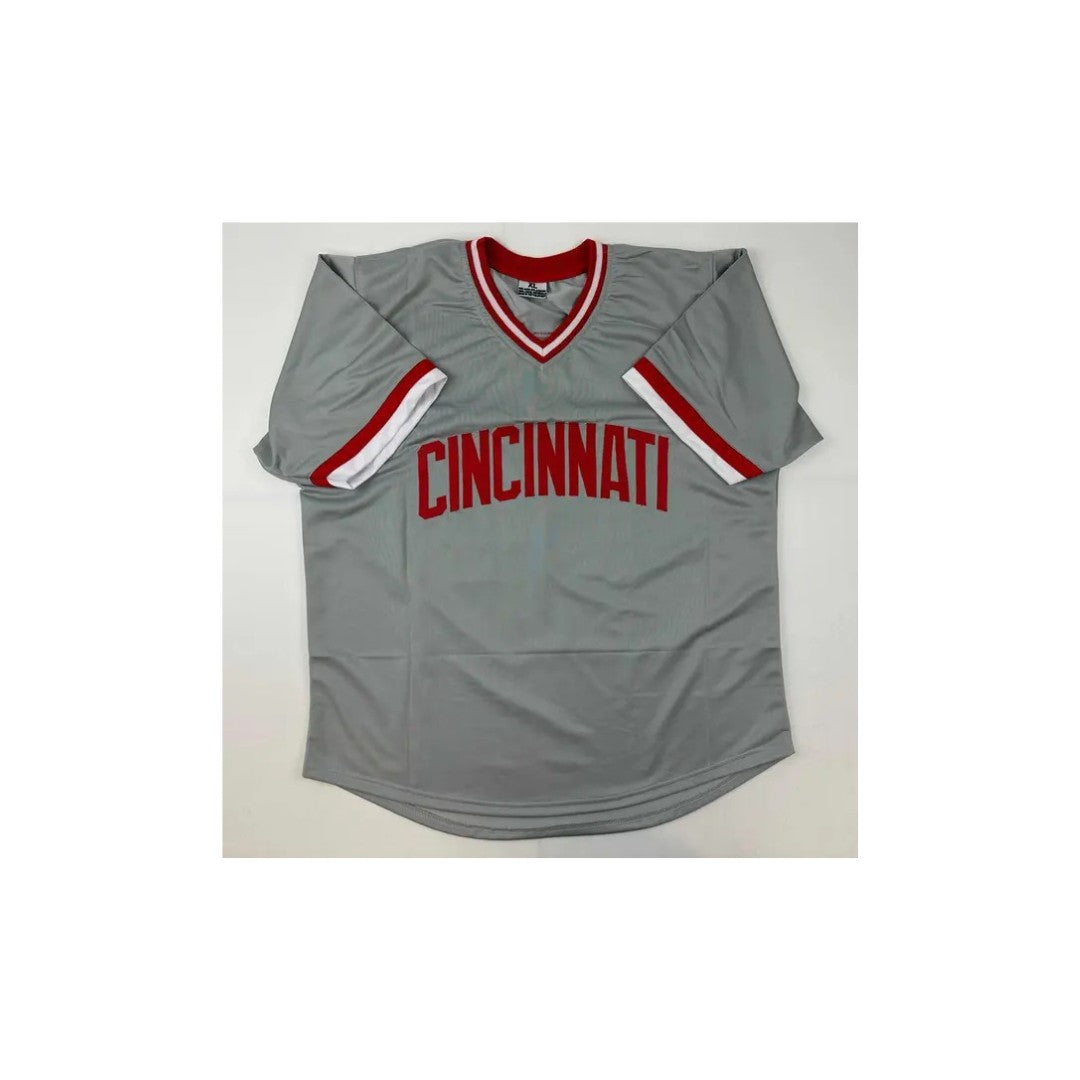 Autographed Tony Perez Cincinnati Grey Baseball Jersey Beckett COA