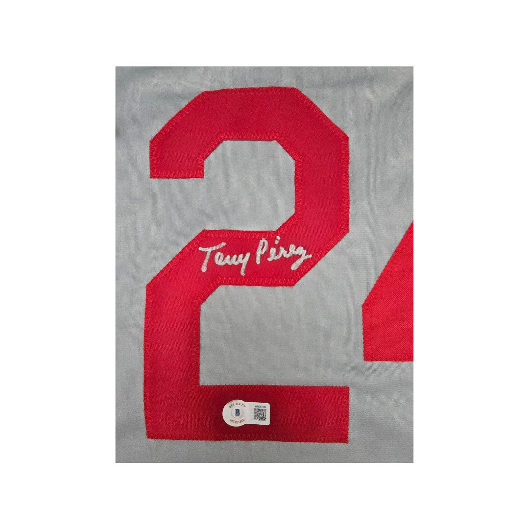 Autographed Tony Perez Cincinnati Grey Baseball Jersey Beckett COA - Fan Freaks