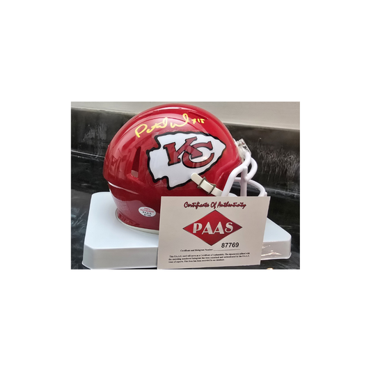 Patrick Mahomes of the KC Chiefs autographed mini helmet With COA