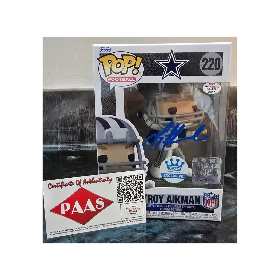 Troy Aikman of the Dallas Cowboys autographed Funko Pop With COA