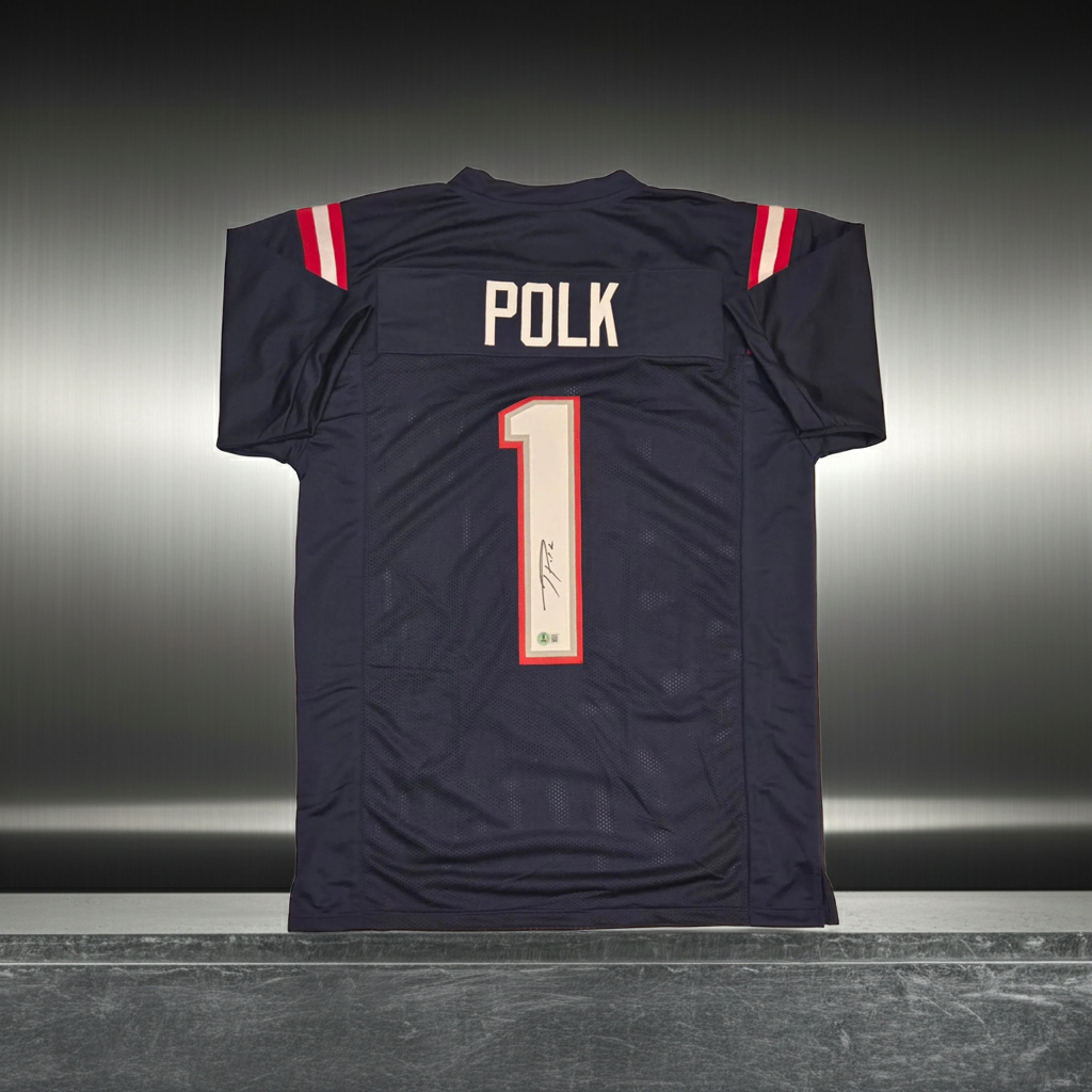 Ja'Lynn Polk New England Patriots autographed football jersey with Beckett hologram