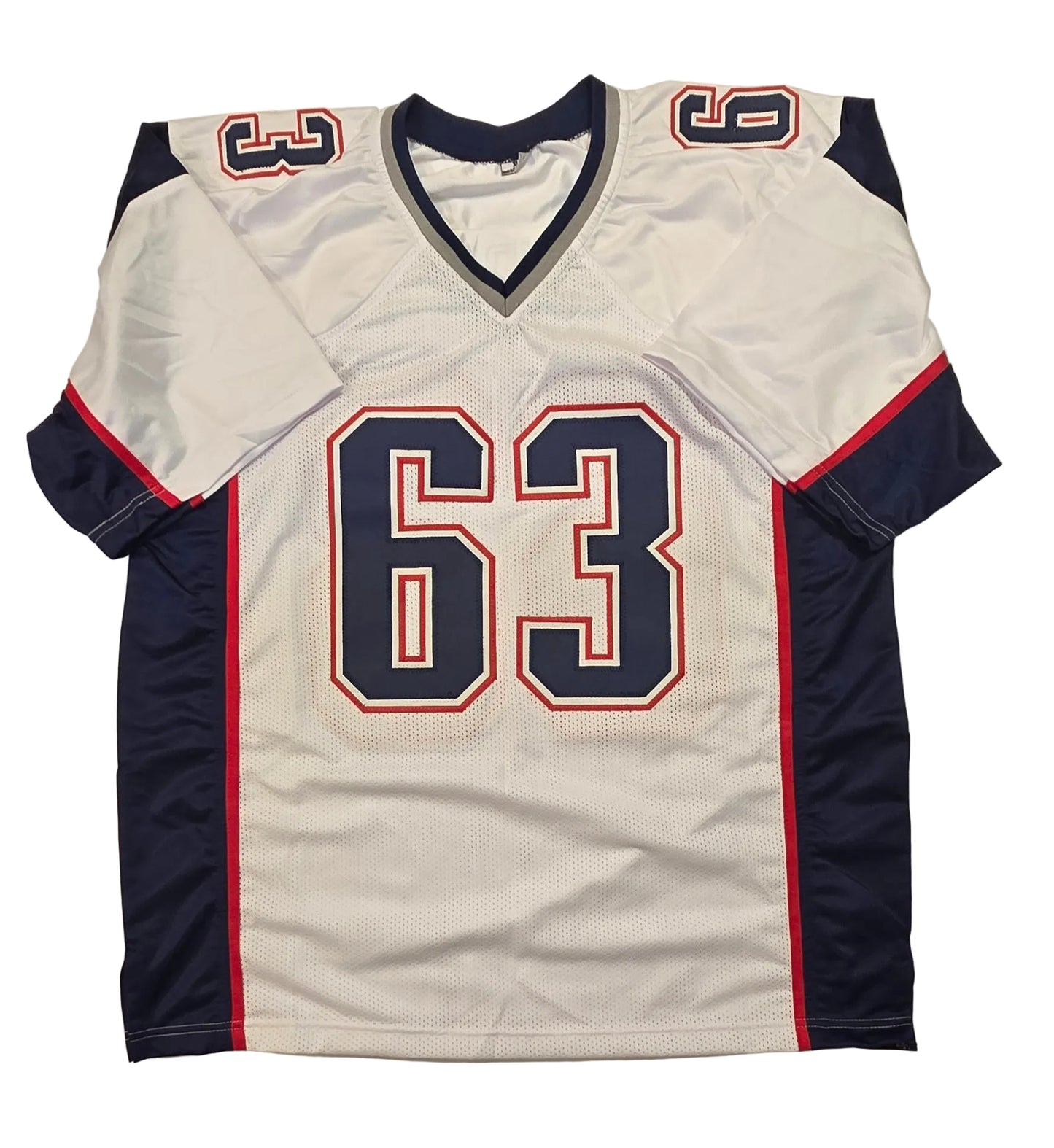 Joe Andruzzi New England Patriots Autographed Custom Football Jersey With COA (XL)