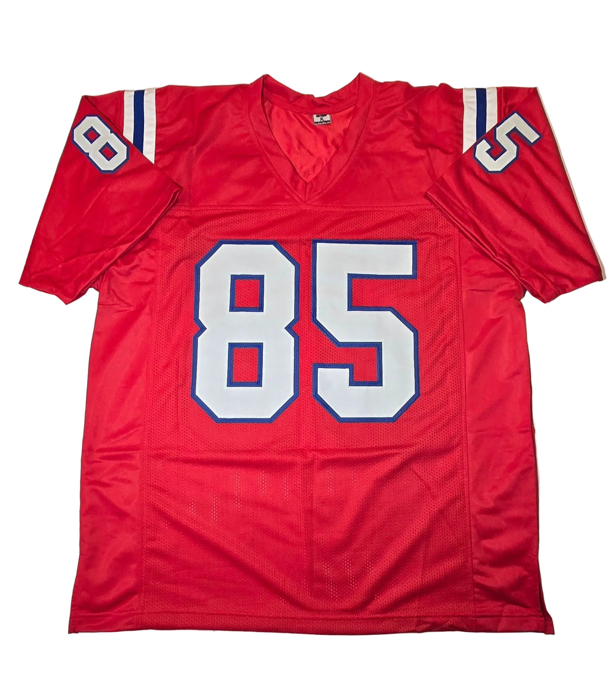 Jermaine Wiggins signed New England Patriots red jersey, additional product view