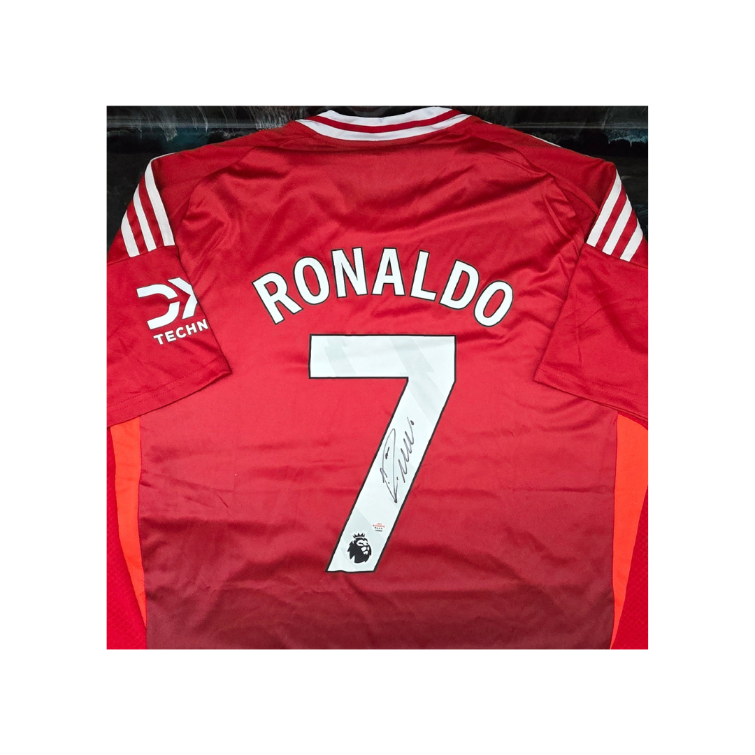 Cristiano Ronaldo of Manchester United signed soccer jersey With COA