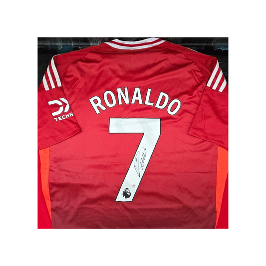 Cristiano Ronaldo of Manchester United signed soccer jersey With COA
