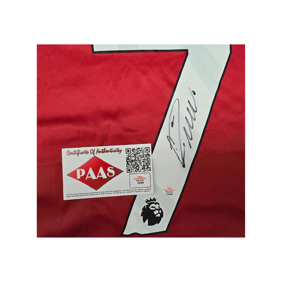 Cristiano Ronaldo of Manchester United signed soccer jersey With COA