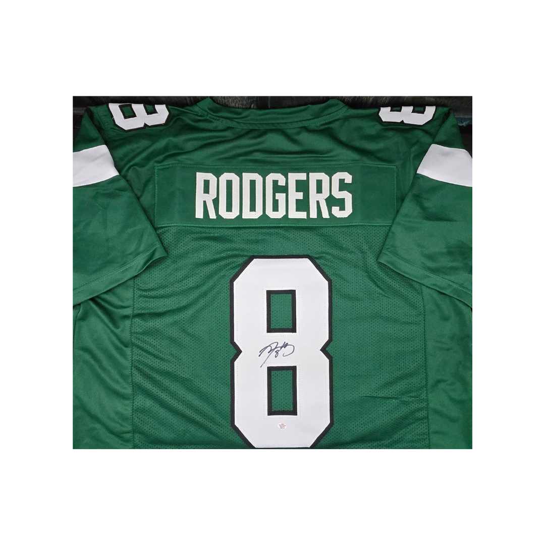 Aaron Rodgers of the New York Jets signed football jersey COA