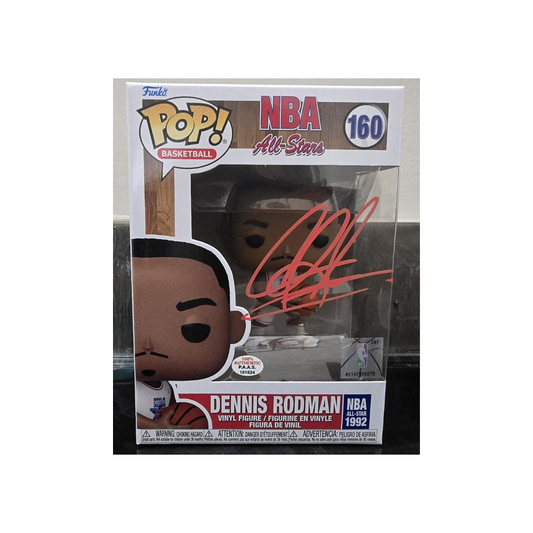 Dennis Rodman of the Chicago Bulls signed NBA All Star Funko Pop COA