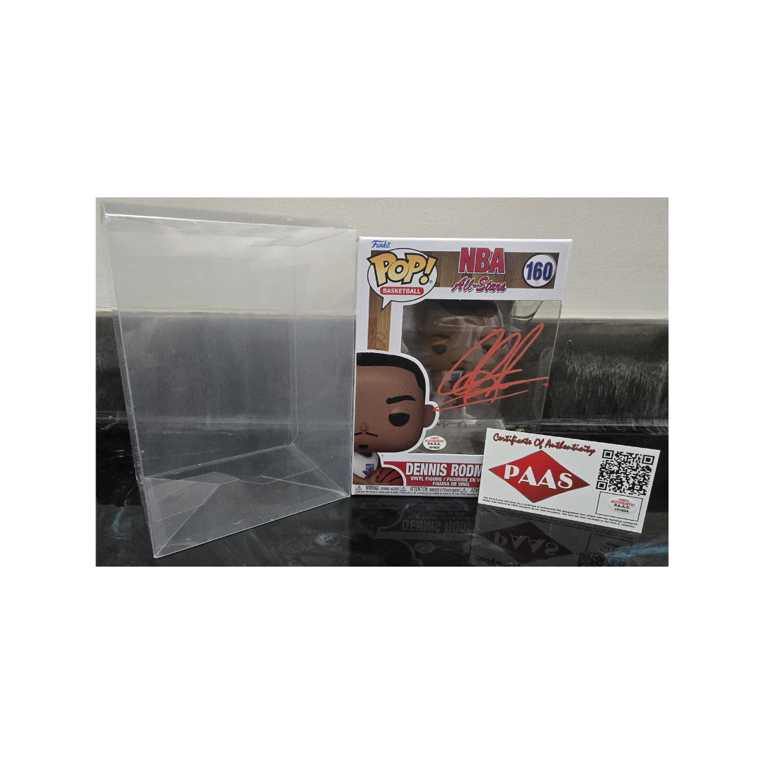 Dennis Rodman of the Chicago Bulls signed NBA All Star Funko Pop COA