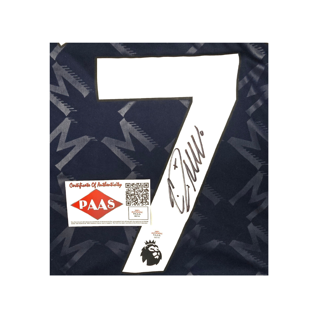Cristiano Ronaldo of Manchester United autographed blue soccer jersey COA