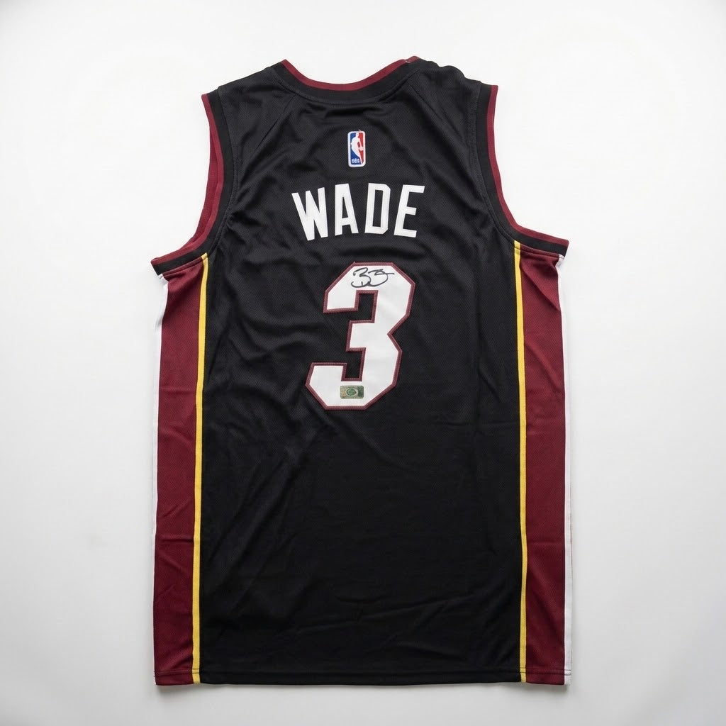 Dwyane Wade Miami Heat #3 autographed basketball jersey listing image 1