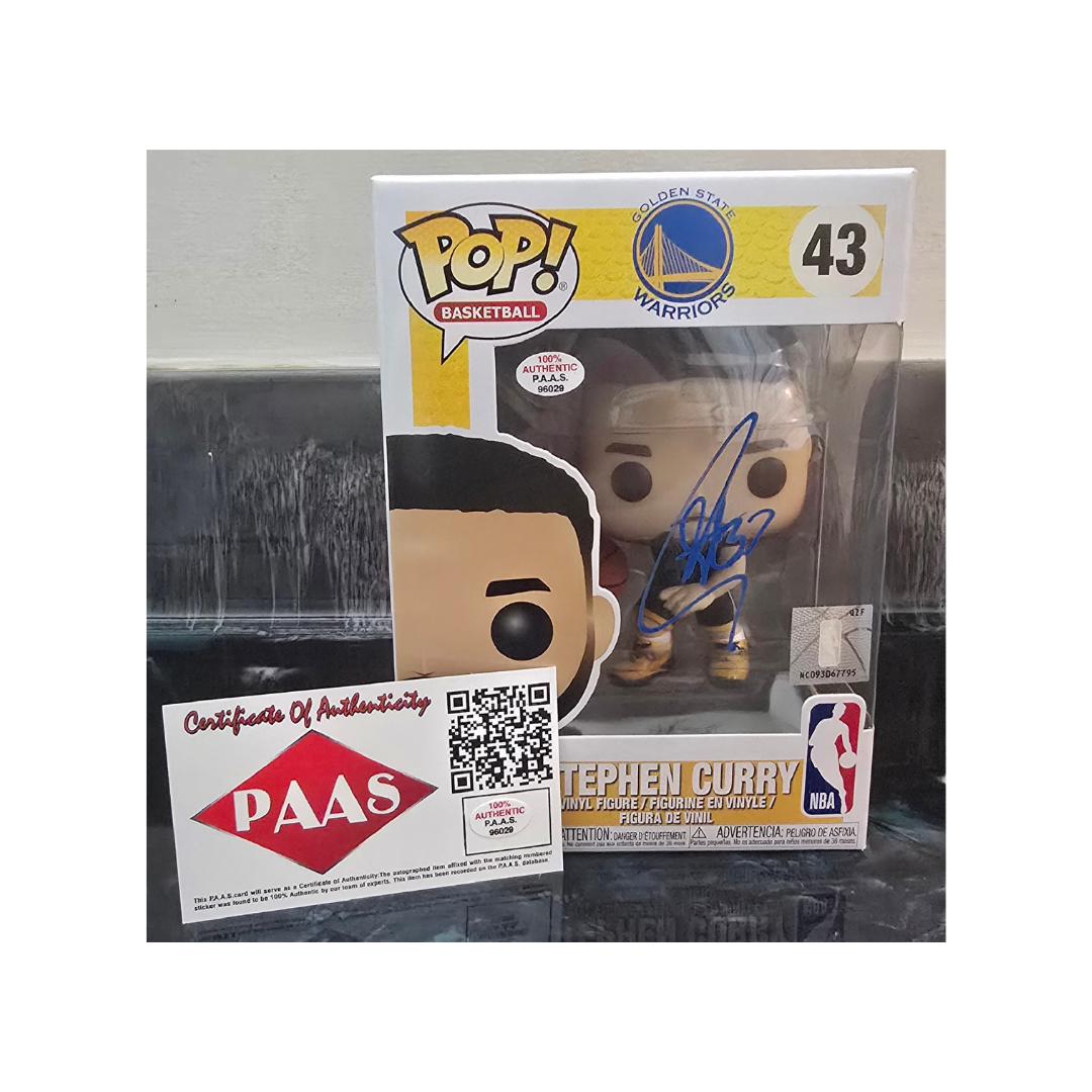 Stephen Curry of the Golden State Warriors autographed Funko Pop COA
