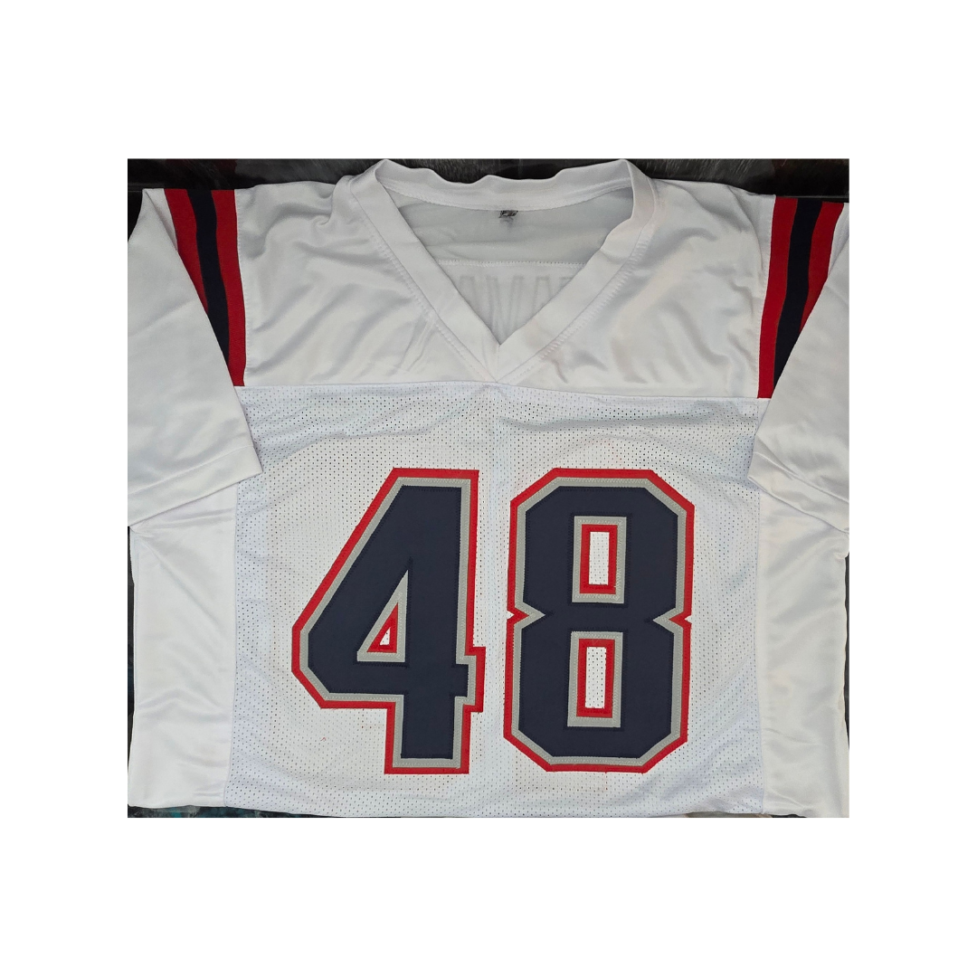 Jehlani Tavai New England Patriots Autographed Custom Football Jersey Hologram - Fan Freaks