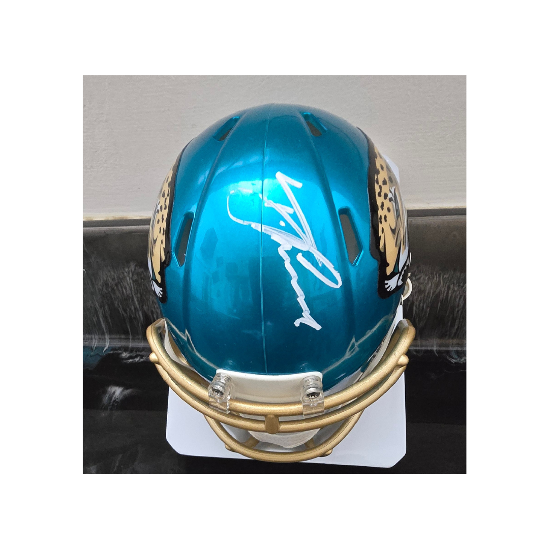 Trevor Lawrence of the Jacksonville Jaguars autographed mini football helmet COA