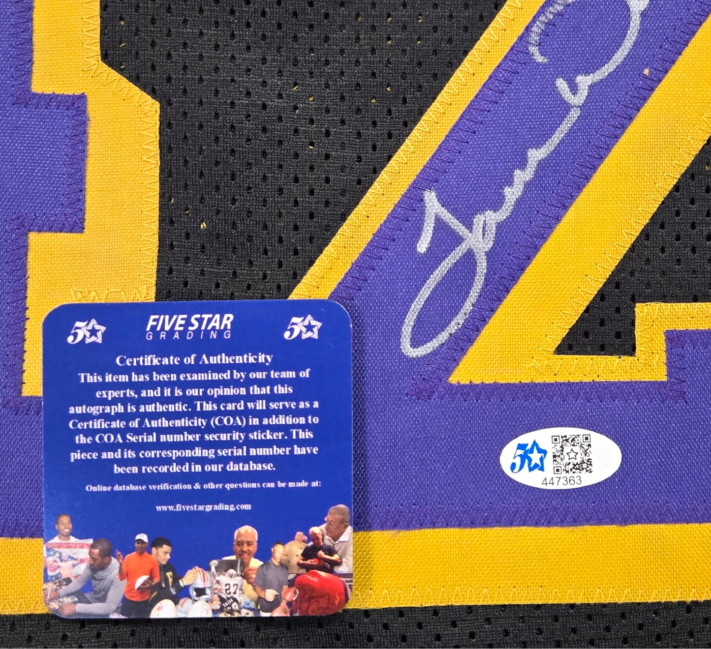 JAMES WORTHY SIGNED LA LAKERS #42 JERSEY WITH COA