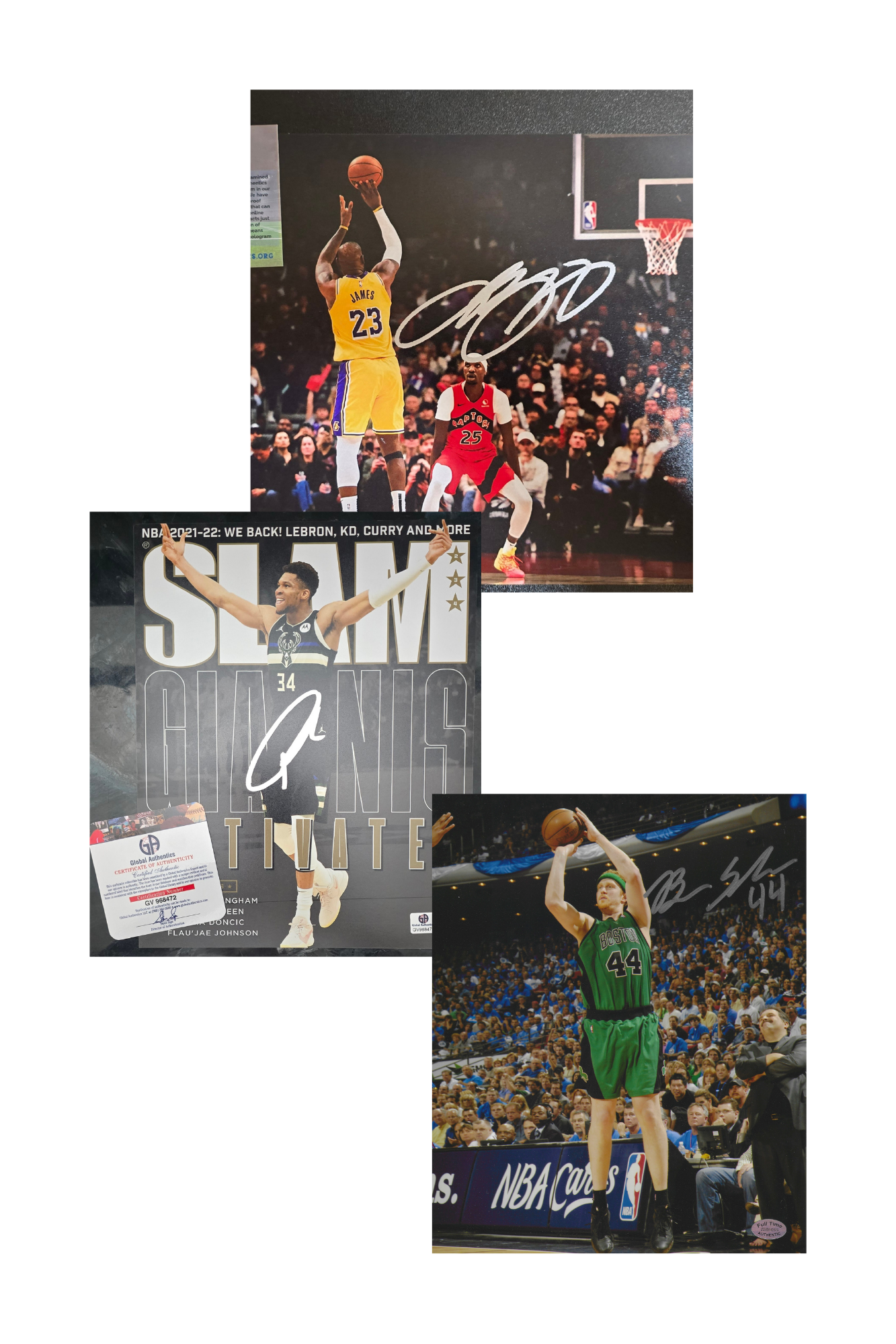 Basketball Memorabilia Accompanied by Certification of Authenticity