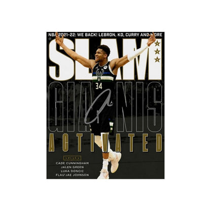 Giannis Antetokounmpo Milwaukee Bucks printed signature-style 8x10 photo art reprint, product image 2 of 3; not hand-autographed