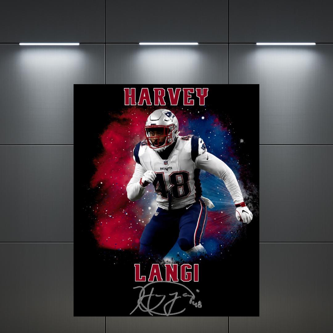 Harvey Langi New Englands Signed Photo Print Autograph Wall Art