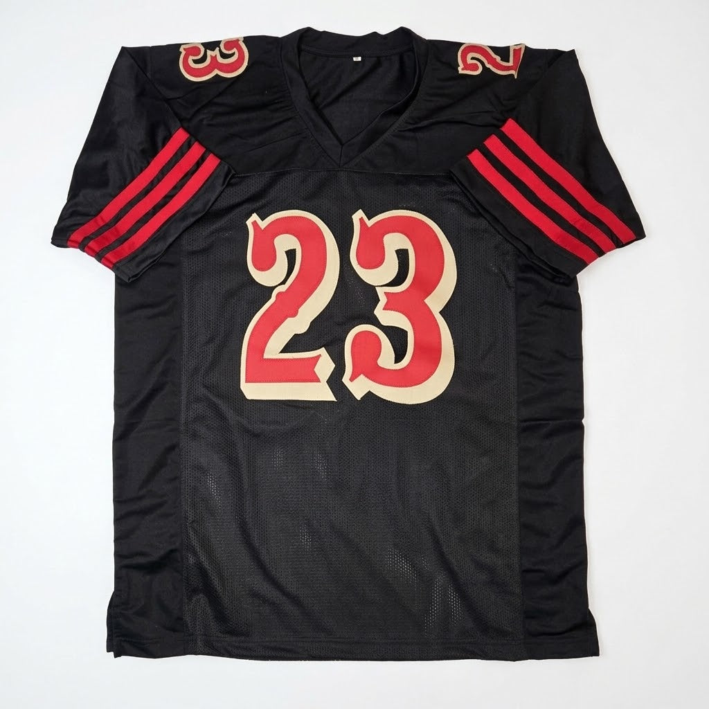 Christian McCaffery San Francisco 49ers Autographed Rivalry Black Football Jersey COA