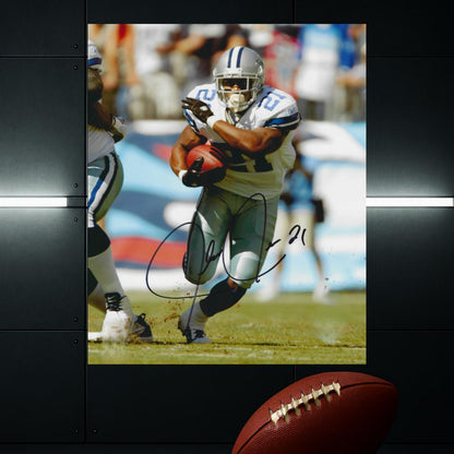 Julius Jones Dallas Cowboys printed signature-style 8x10 photo art reprint, product image 2 of 3; not hand-autographed