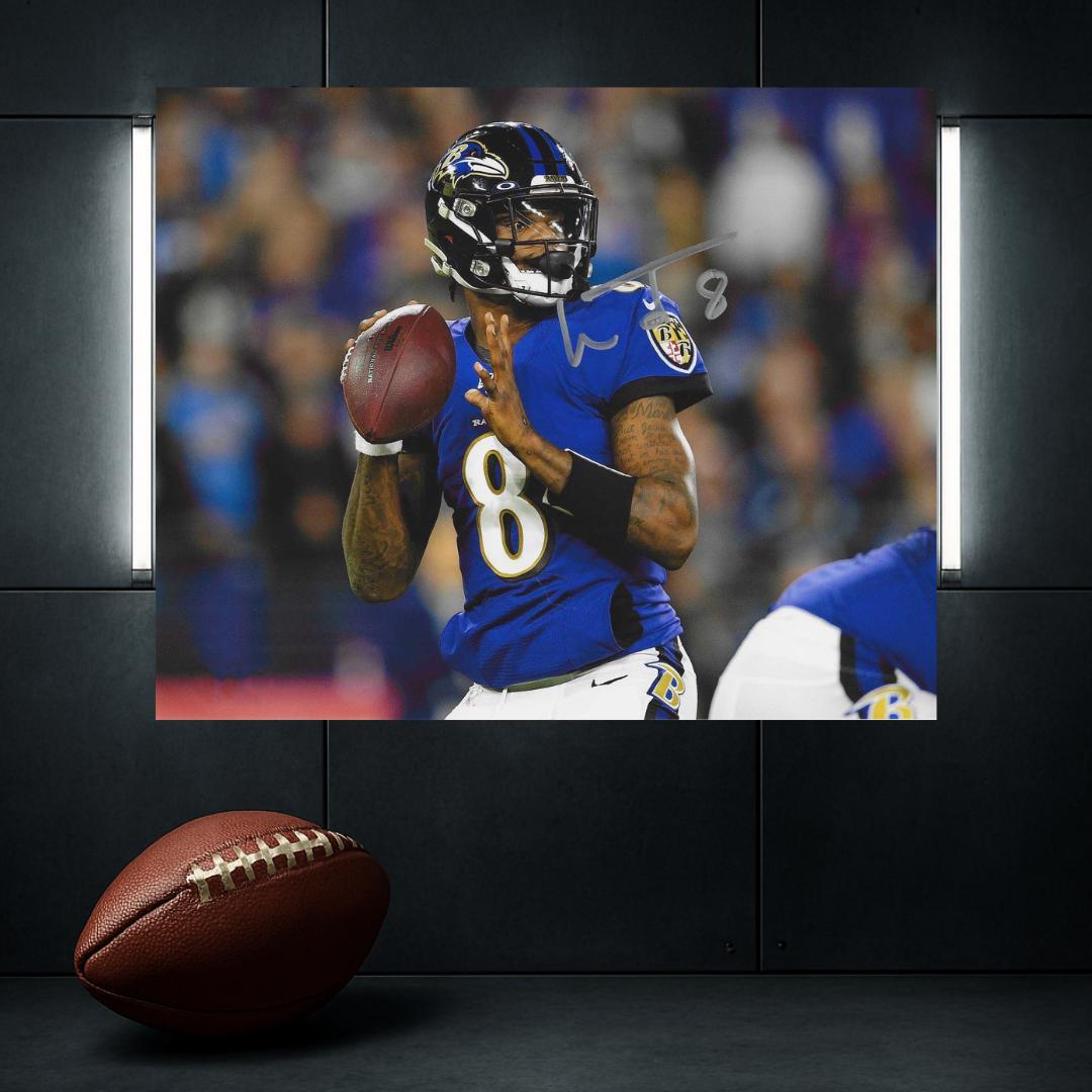 Lamar Jackson Baltimore Ravens Signed Photo Print Autograph Wall Art