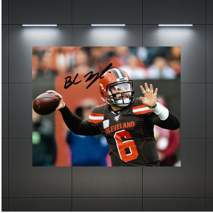 Baker Mayfield Cleveland Browns printed signature-style 8x10 photo art reprint, product image 3 of 3; not hand-autographed
