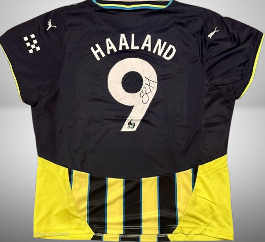 Erling Haaland Manchester City Autographed 2024-25 Puma Away Soccer Jersey coa - Fan Freaks