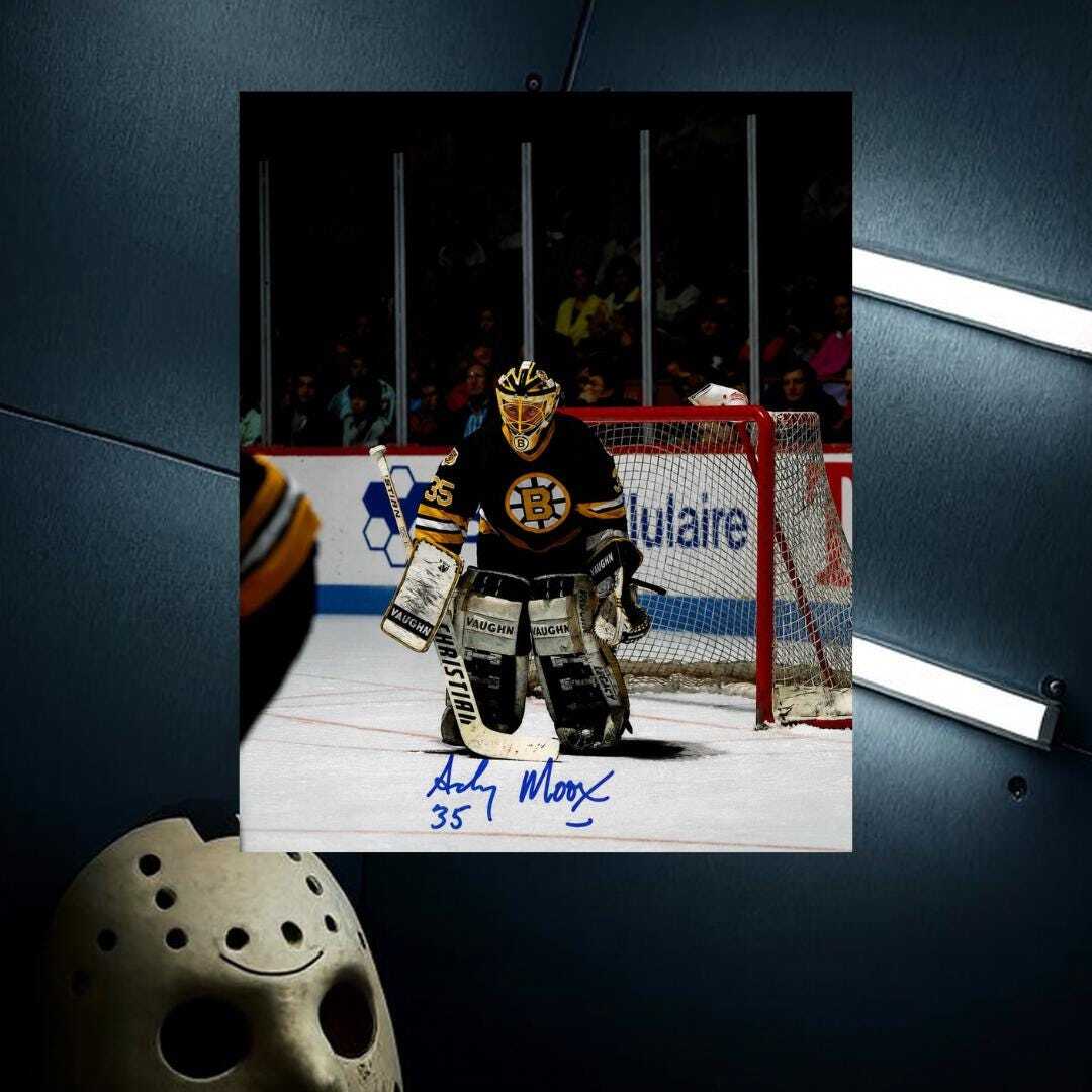 Andy Moog Boston Bruins Signed Photo Reprint – 8x10 Art Print