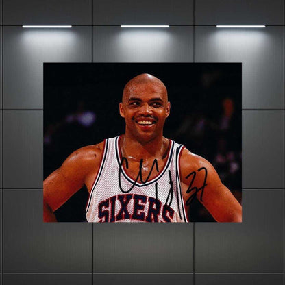 Charles Barkley Philadelphia 76ers printed signature-style 8x10 photo art reprint, product image 3 of 3; not hand-autographed