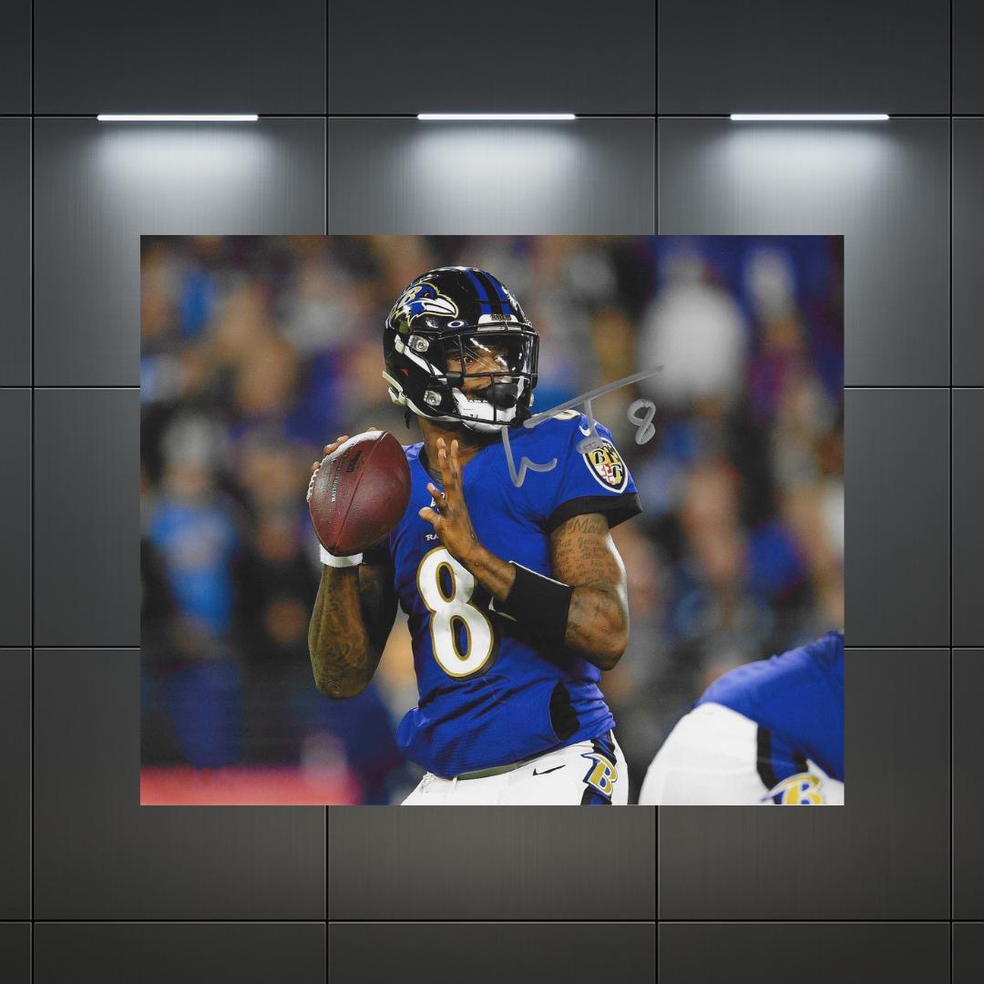 Lamar Jackson Baltimore Ravens Signed Photo Print Autograph Wall Art
