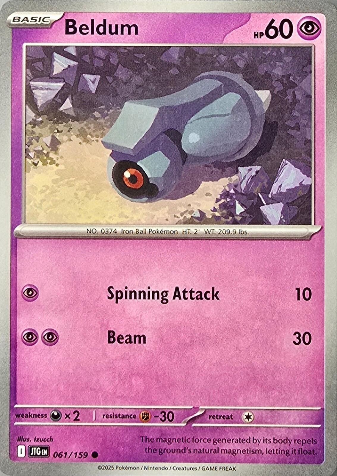 Beldum Pokémon card from Journey Together (061/159)