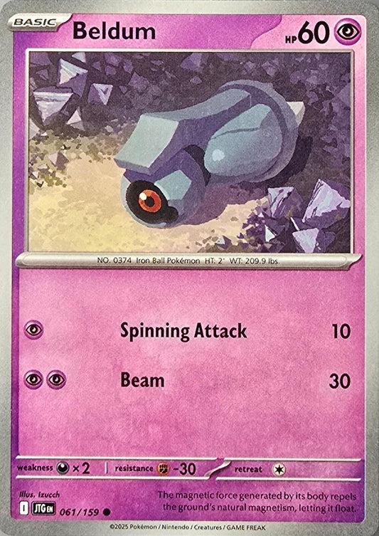 Beldum Pokémon card from Journey Together (061/159)